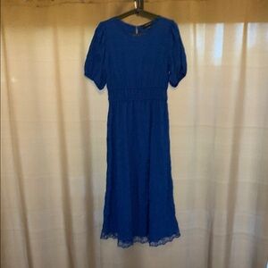 Elegant Blue Lace Dress